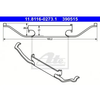 Ressort, étrier de frein ATE 11.8116-0273.1