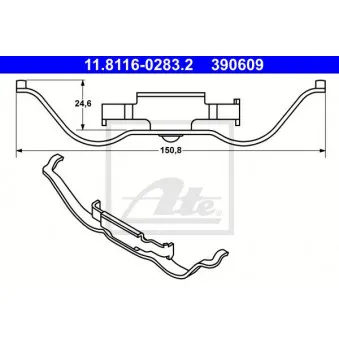 Ressort, étrier de frein ATE 11.8116-0283.2