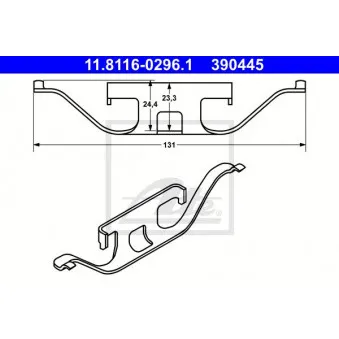 Ressort, étrier de frein ATE 11.8116-0296.1