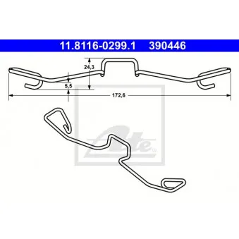 Ressort, étrier de frein ATE 11.8116-0299.1