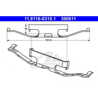 Ressort, étrier de frein ATE 11.8116-0310.1