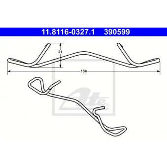 Ressort, étrier de frein ATE 11.8116-0327.1