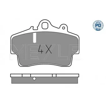 Jeu de 4 plaquettes de frein avant MEYLE 025 219 3716/PD