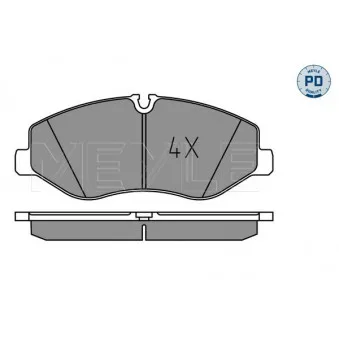 Jeu de 4 plaquettes de frein avant MEYLE 025 220 6221/PD