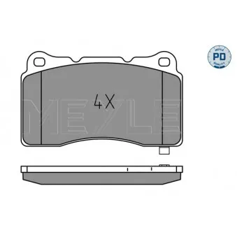 Jeu de 4 plaquettes de frein avant MEYLE 025 233 2516/PD