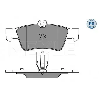 Jeu de 4 plaquettes de frein arrière MEYLE 025 233 3516/PD