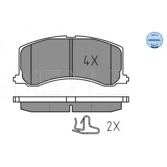 Jeu de 4 plaquettes de frein avant MEYLE 025 234 0016
