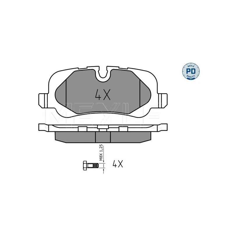 Jeu de 4 plaquettes de frein arrière MEYLE 025 241 9217/PD