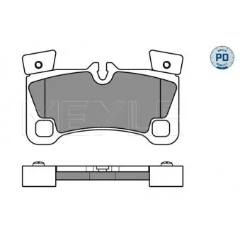 Jeu de 4 plaquettes de frein arrière MEYLE 025 242 9616/PD