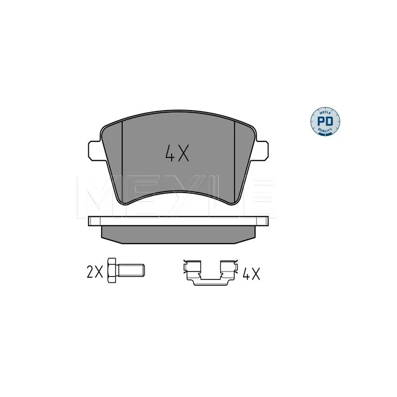 Jeu de 4 plaquettes de frein avant MEYLE 025 246 9318/PD