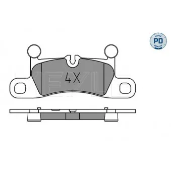 Jeu de 4 plaquettes de frein arrière MEYLE 025 251 4316/PD