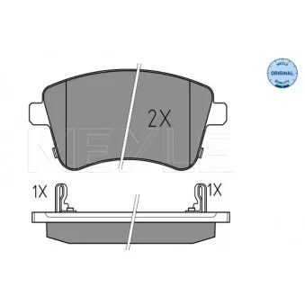 Jeu de 4 plaquettes de frein avant MEYLE 025 251 8419/W