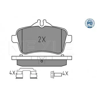 Jeu de 4 plaquettes de frein arrière MEYLE 025 252 1516/PD