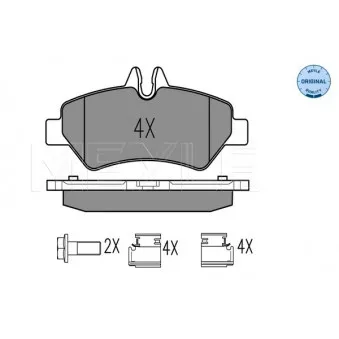 Jeu de 4 plaquettes de frein arrière MEYLE 025 291 9019