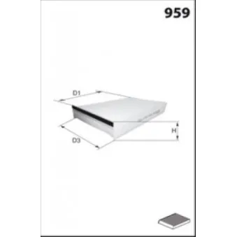 Filtre, air de l'habitacle MECAFILTER EKR7414