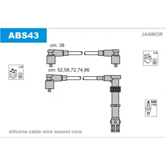 Kit de câbles d'allumage JANMOR ABS43