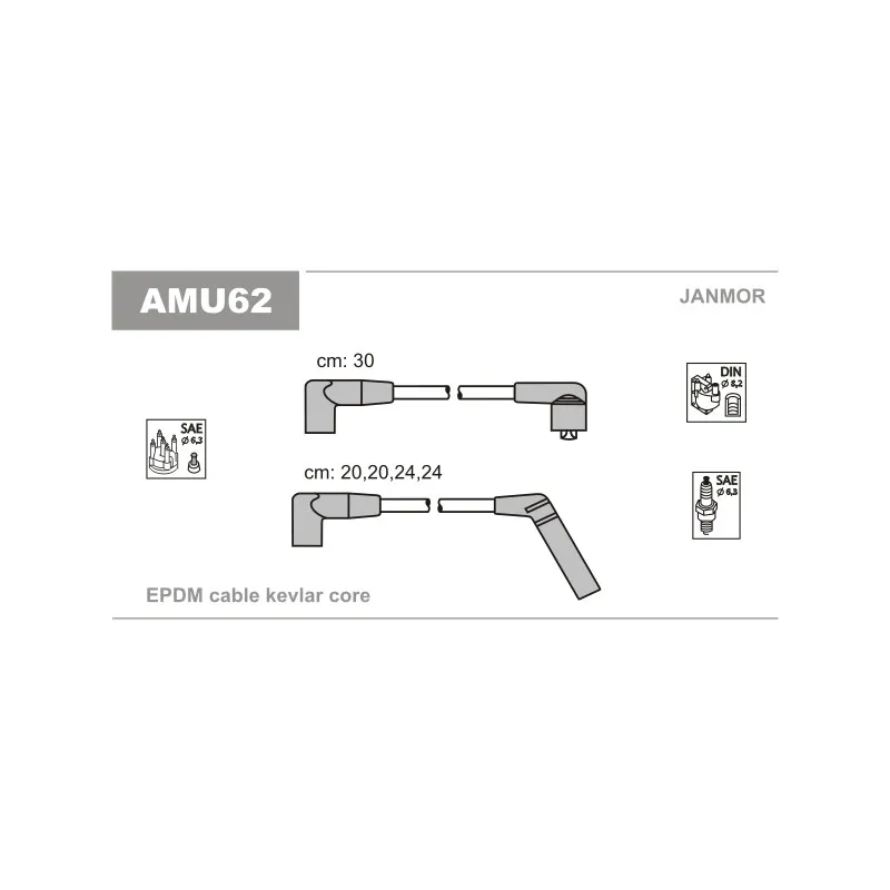 Kit de câbles d'allumage JANMOR AMU62