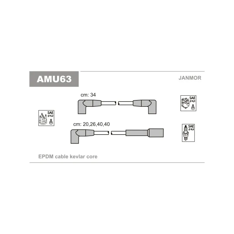 Kit de câbles d'allumage JANMOR AMU63