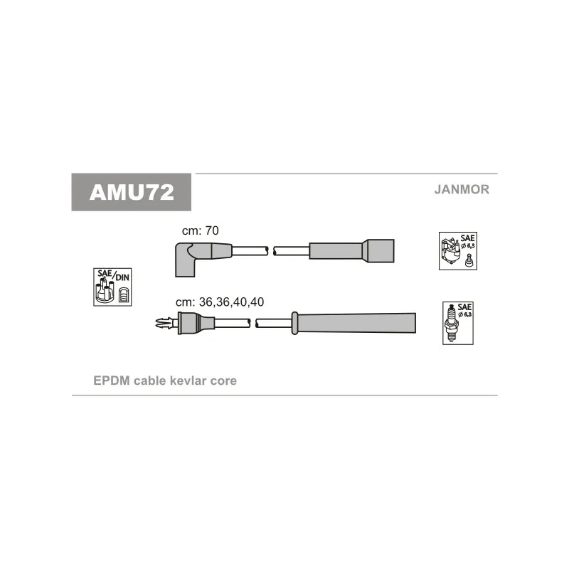 Kit de câbles d'allumage JANMOR AMU72