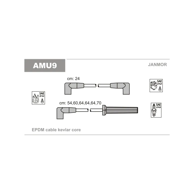 Kit de câbles d'allumage JANMOR AMU9