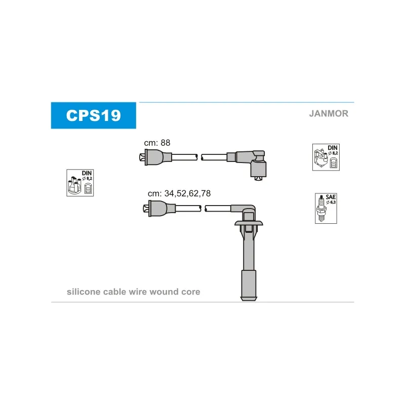 Kit de câbles d'allumage JANMOR CPS19