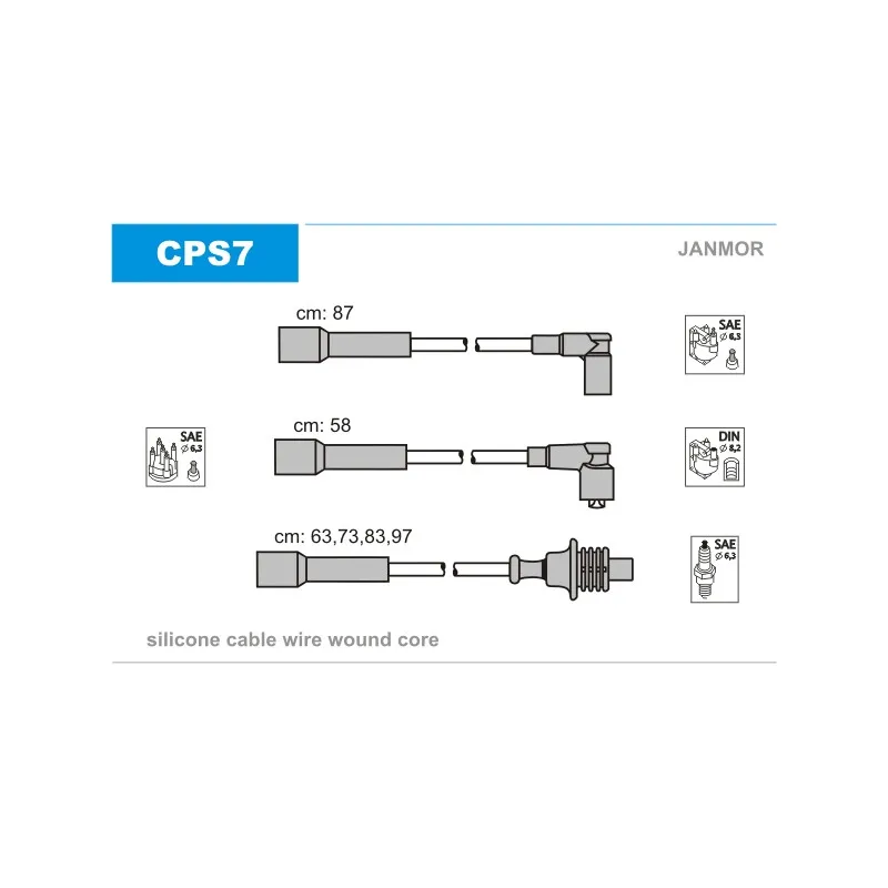 Kit de câbles d'allumage JANMOR CPS7