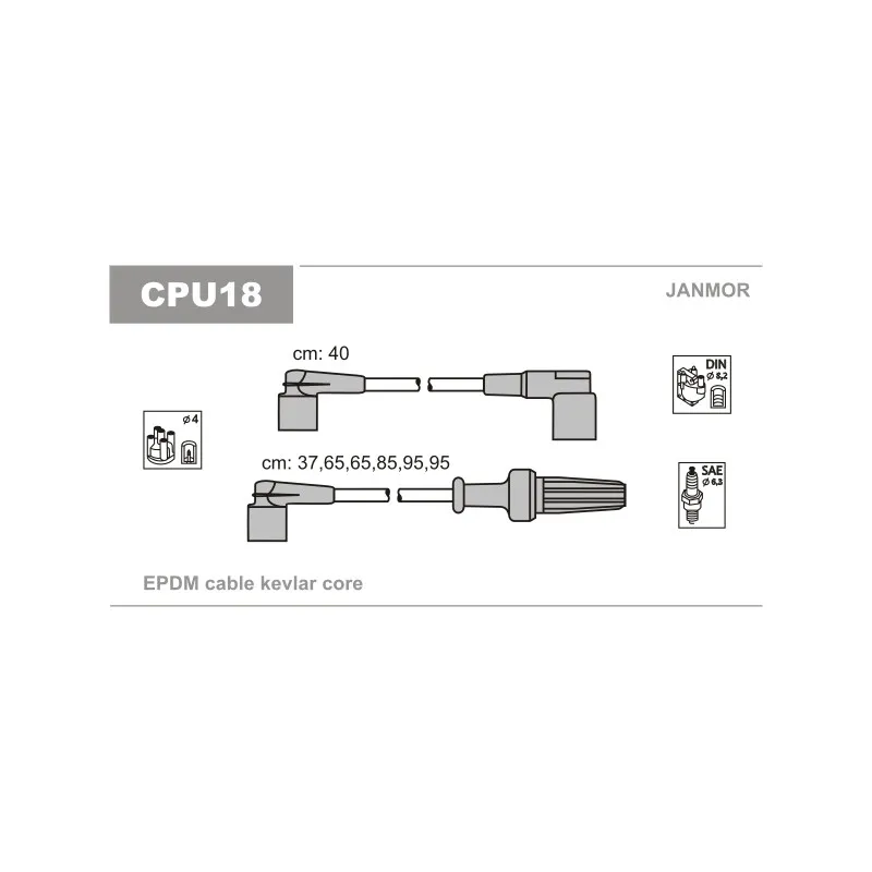 Kit de câbles d'allumage JANMOR CPU18