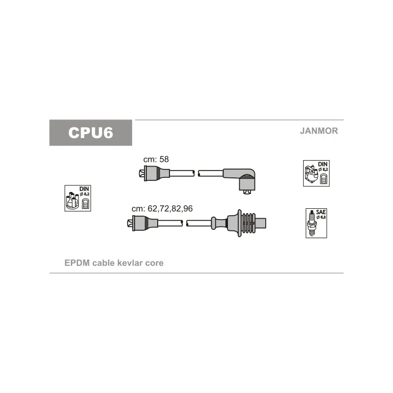 Kit de câbles d'allumage JANMOR CPU6