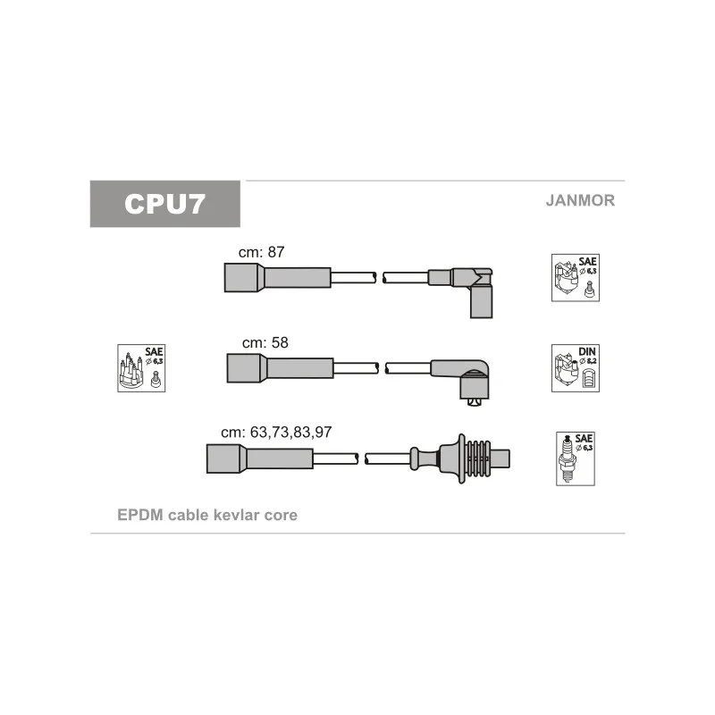 Kit de câbles d'allumage JANMOR CPU7