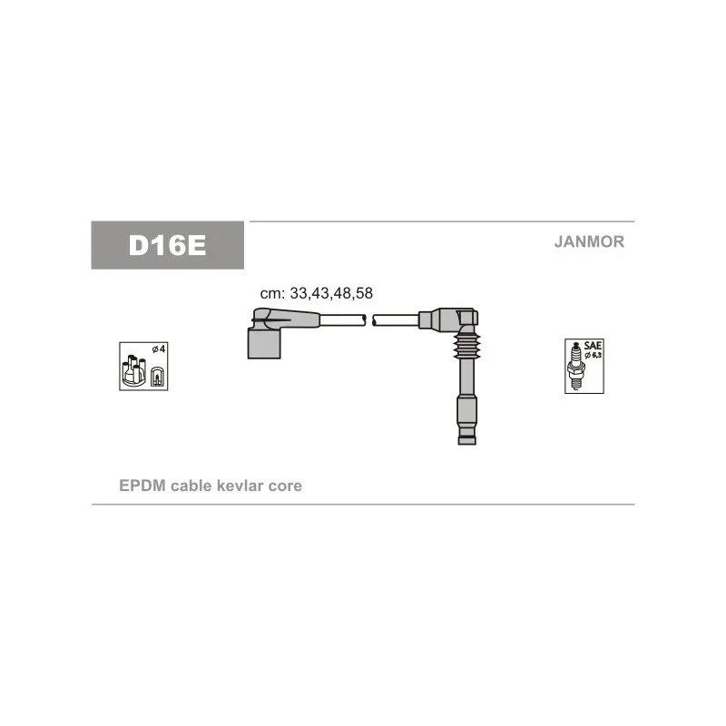 Kit de câbles d'allumage JANMOR D16E