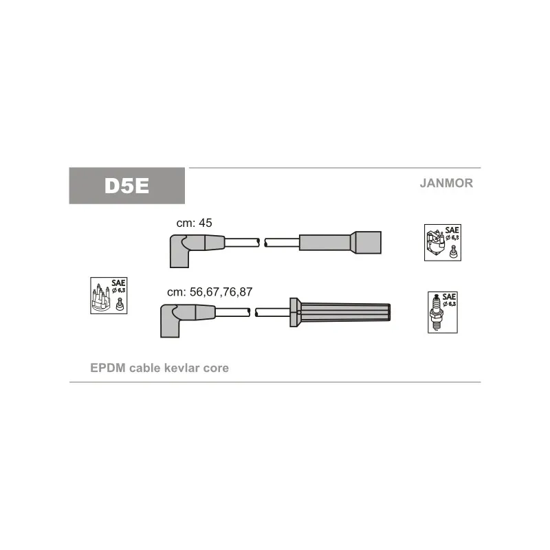 Kit de câbles d'allumage JANMOR D5E