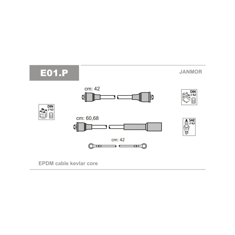 Kit de câbles d'allumage JANMOR E01.P