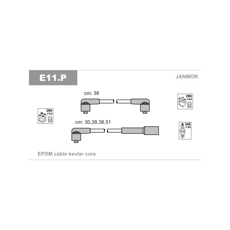 Kit de câbles d'allumage JANMOR E11.P