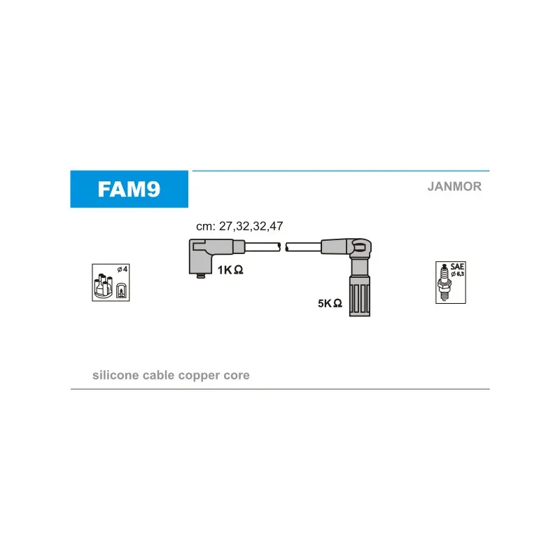 Kit de câbles d'allumage JANMOR FAM9