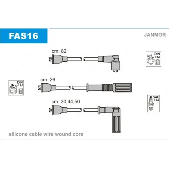 Kit de câbles d'allumage JANMOR FAS16