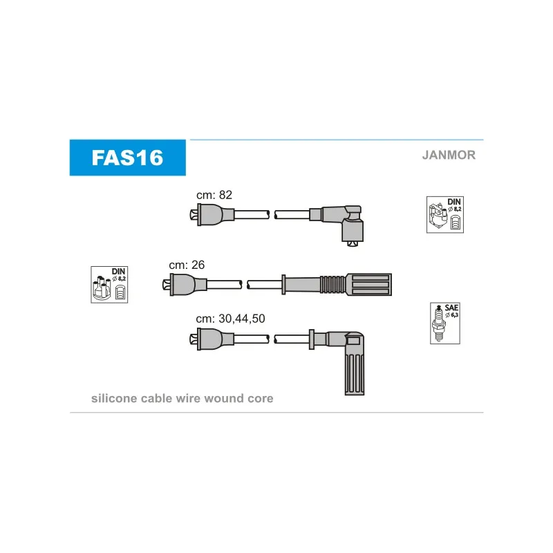 Kit de câbles d'allumage JANMOR FAS16