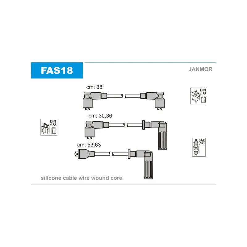 Kit de câbles d'allumage JANMOR FAS18