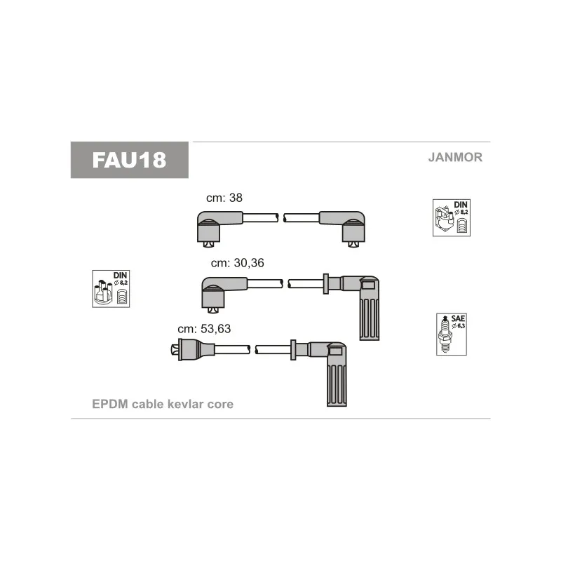 Kit de câbles d'allumage JANMOR FAU18