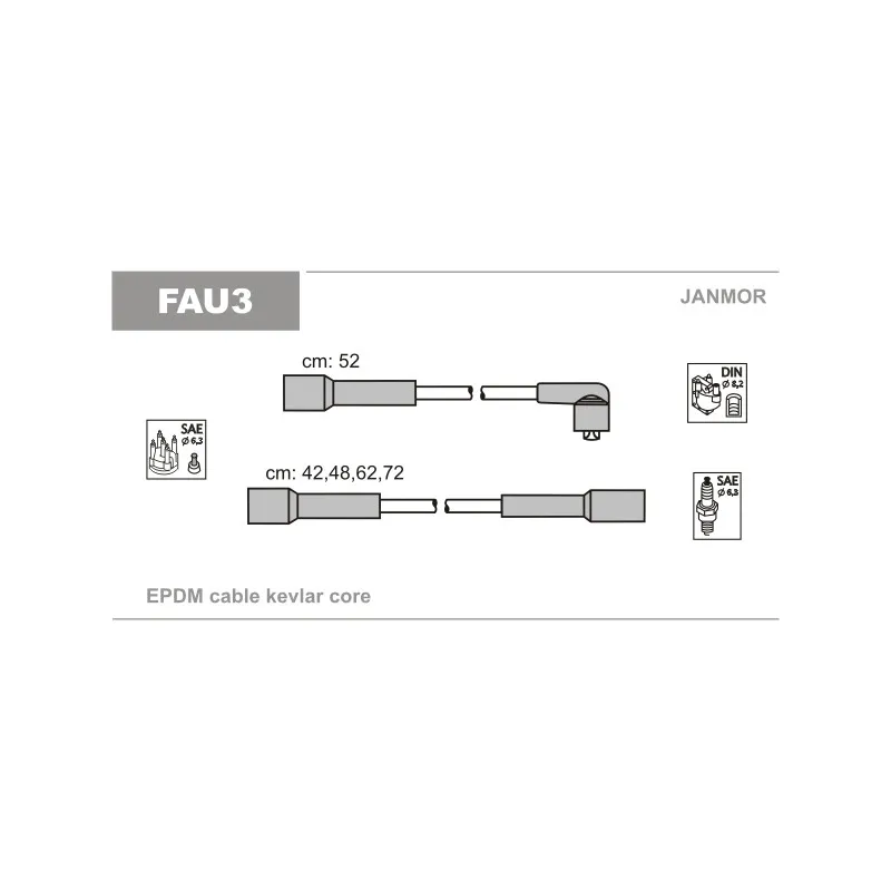 Kit de câbles d'allumage JANMOR FAU3