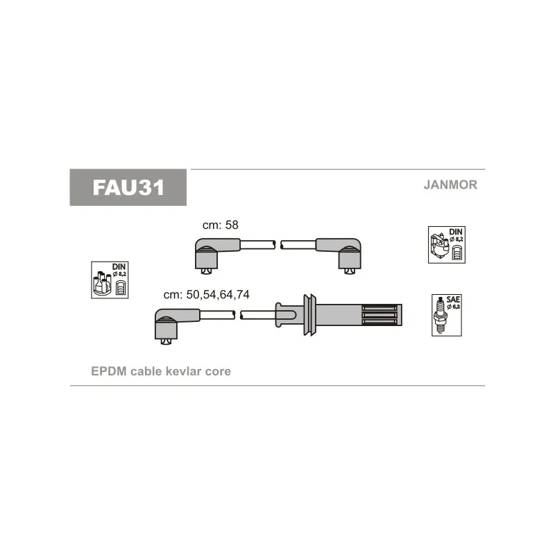 Kit de câbles d'allumage JANMOR FAU31