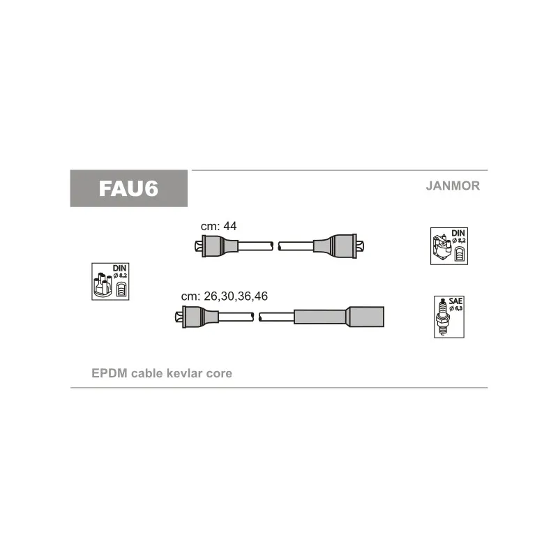 Kit de câbles d'allumage JANMOR FAU6