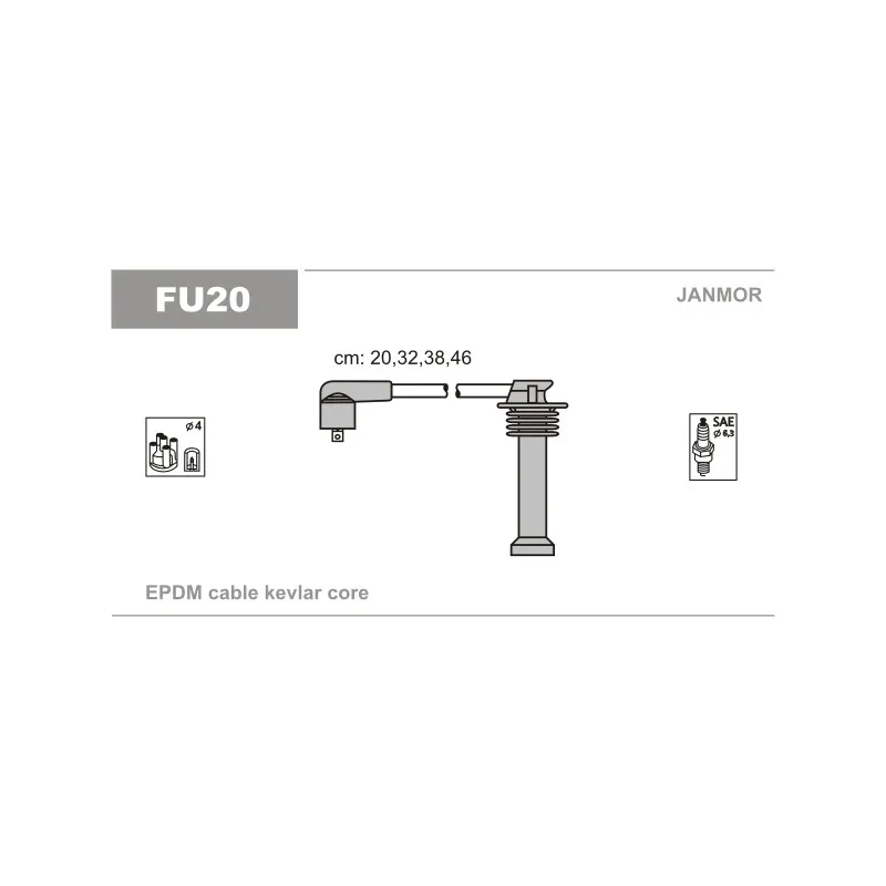 Kit de câbles d'allumage JANMOR FU20