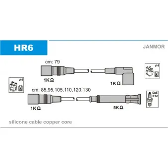 Kit de câbles d'allumage JANMOR HR6