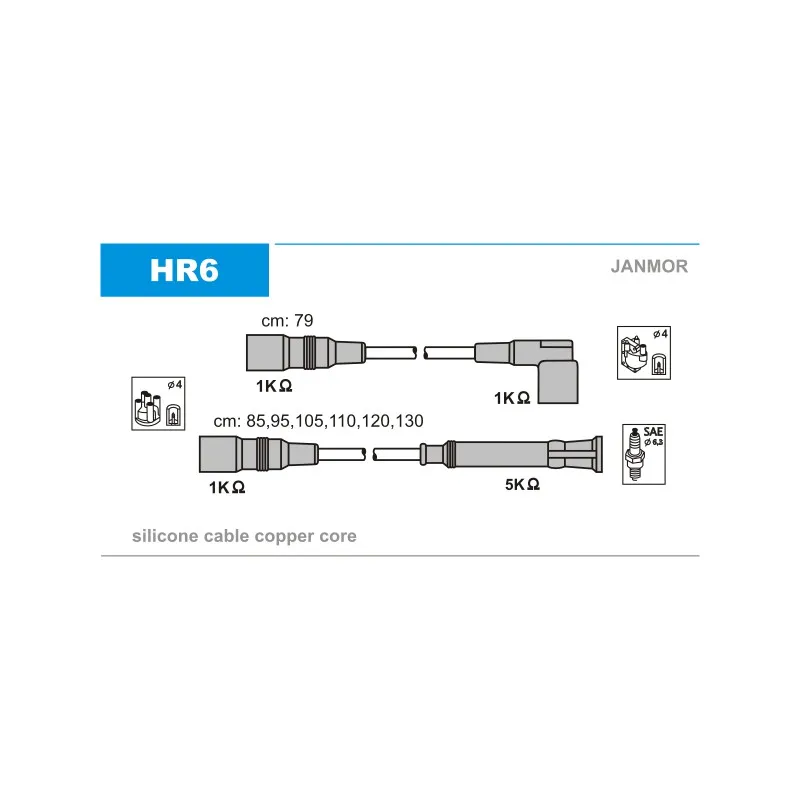 Kit de câbles d'allumage JANMOR HR6