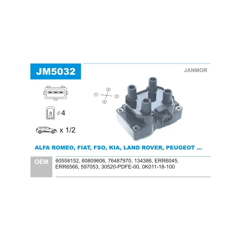 Bobine d'allumage JANMOR JM5032