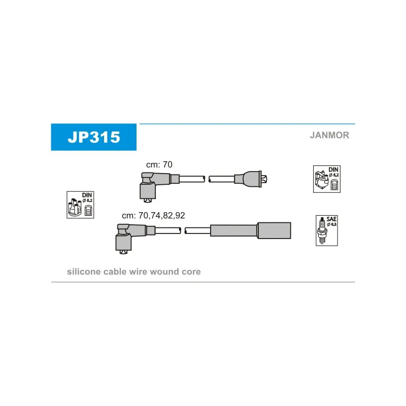 Kit de câbles d'allumage JANMOR JP315