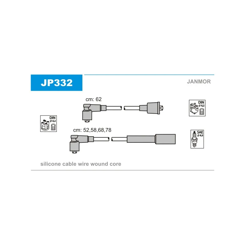 Kit de câbles d'allumage JANMOR JP332