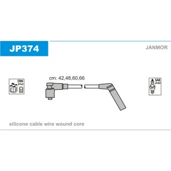 Kit de câbles d'allumage JANMOR JP374