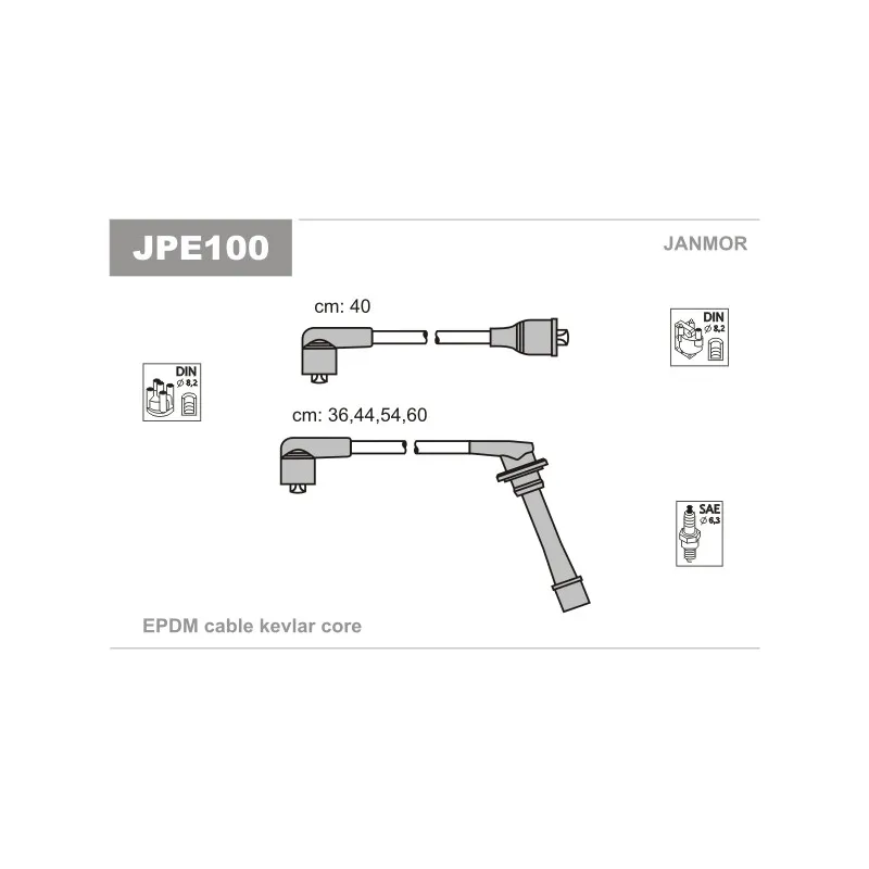 Kit de câbles d'allumage JANMOR JPE100