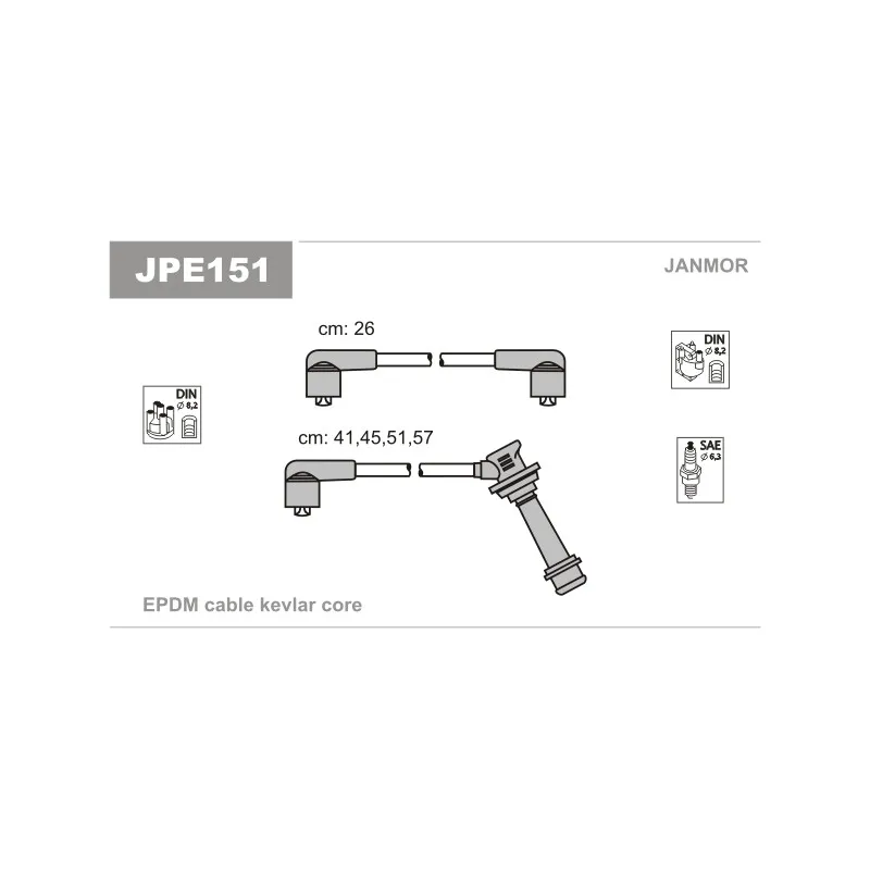 Kit de câbles d'allumage JANMOR JPE151